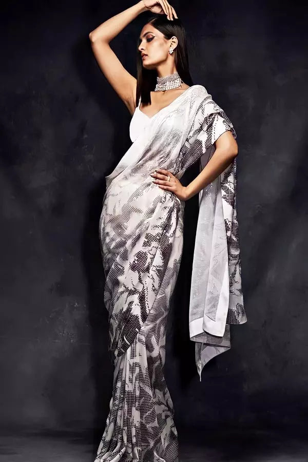 Designer Sequin Saree For Wedding Reception 2022 - Anaya Designer Studio