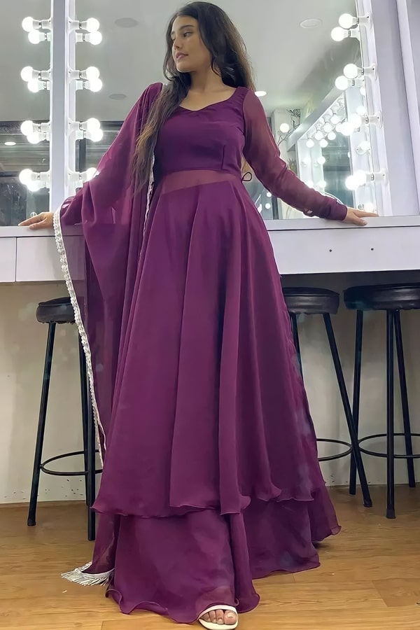 Designer Sharara Suit With Long Kameez -min