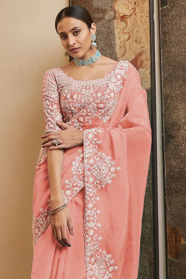Designer sarees for wedding with Price Peach - Anaya Designer Studio