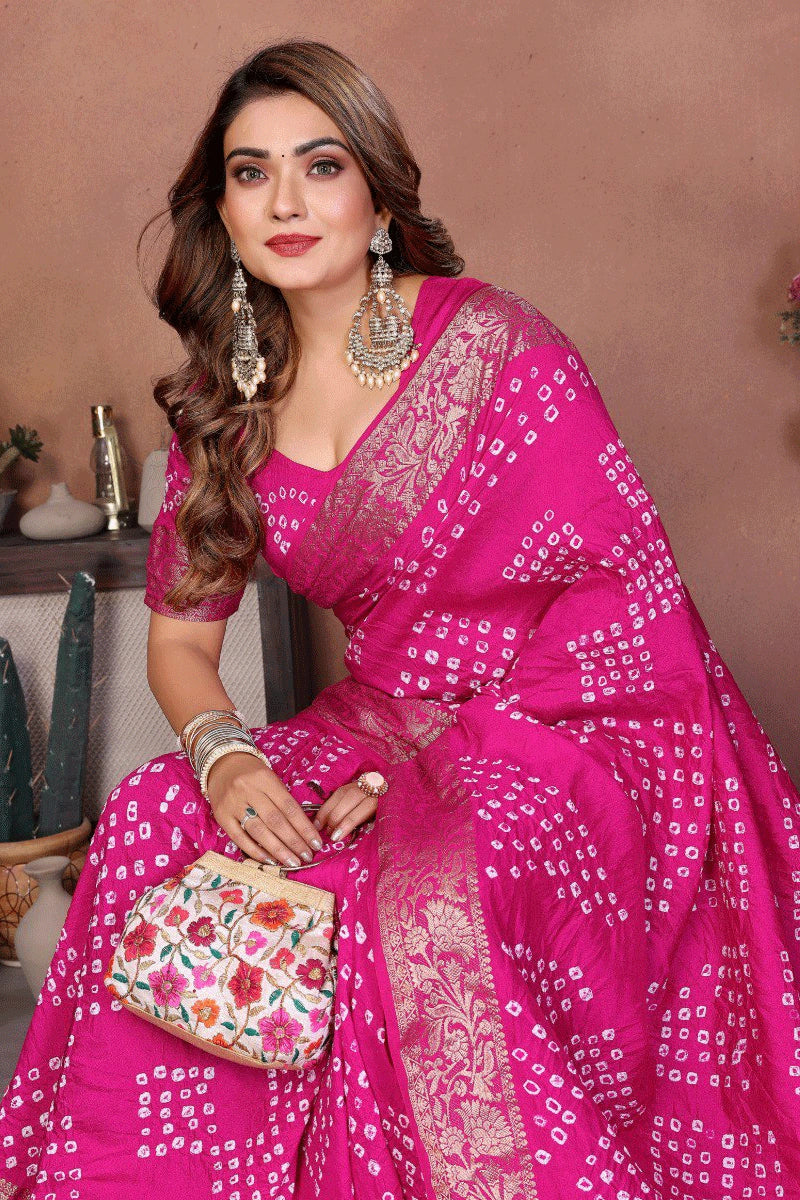 Designer Bandhani Saree for Festive Occasion