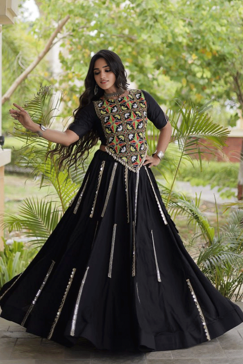 Designer Black Embroidery Lehenga Choli