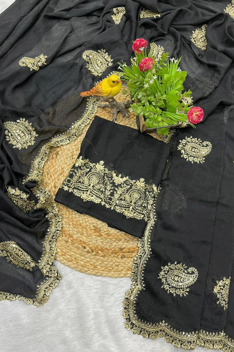 Designer Black Saree for Reception – Sonali Bendre Look