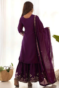 Designer Kediya Kurta With Sharara Set For Eid Celebration
