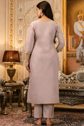 Designer Lavender Silk Suit with Organza Dupatta