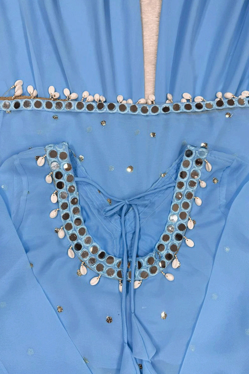 Designer Mirror Work Sharara