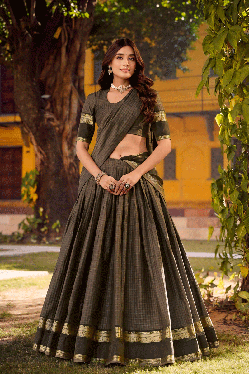 Designer Pattu half saree