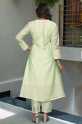 Designer Pista Green Anarkali Suit