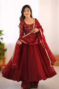 Designer Red Anarkali