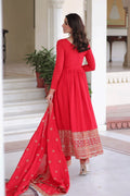 Designer Red Anarkali Dress for Reception