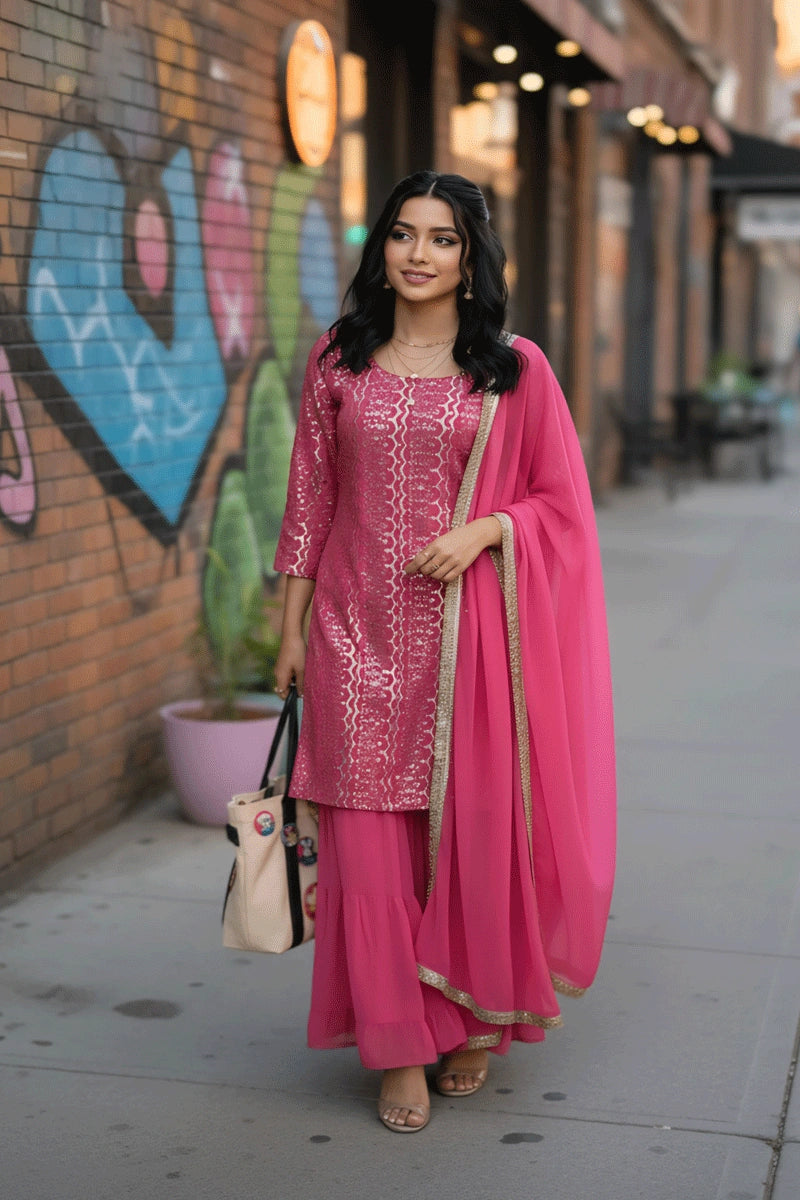 Full Sleeves Sharara Dress