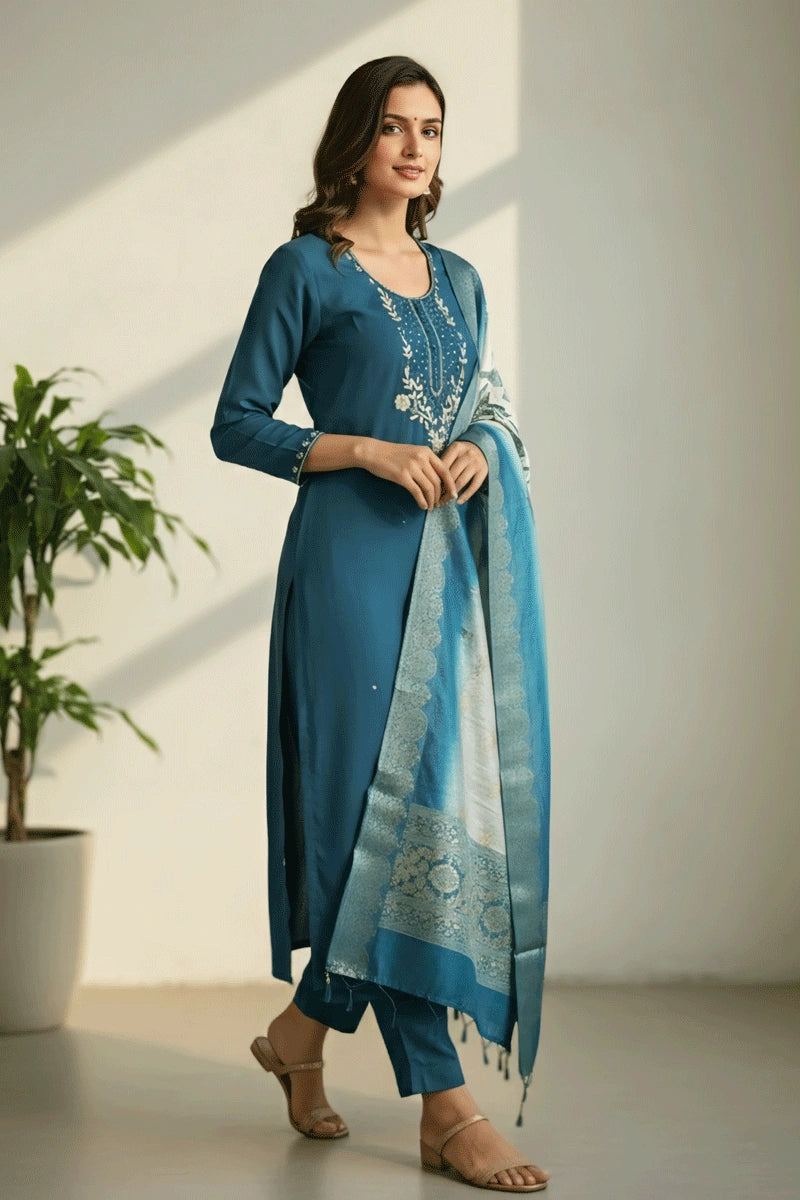 Handwork Silk Kurti Set