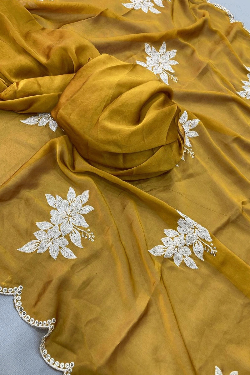 Designer Yellow Saree