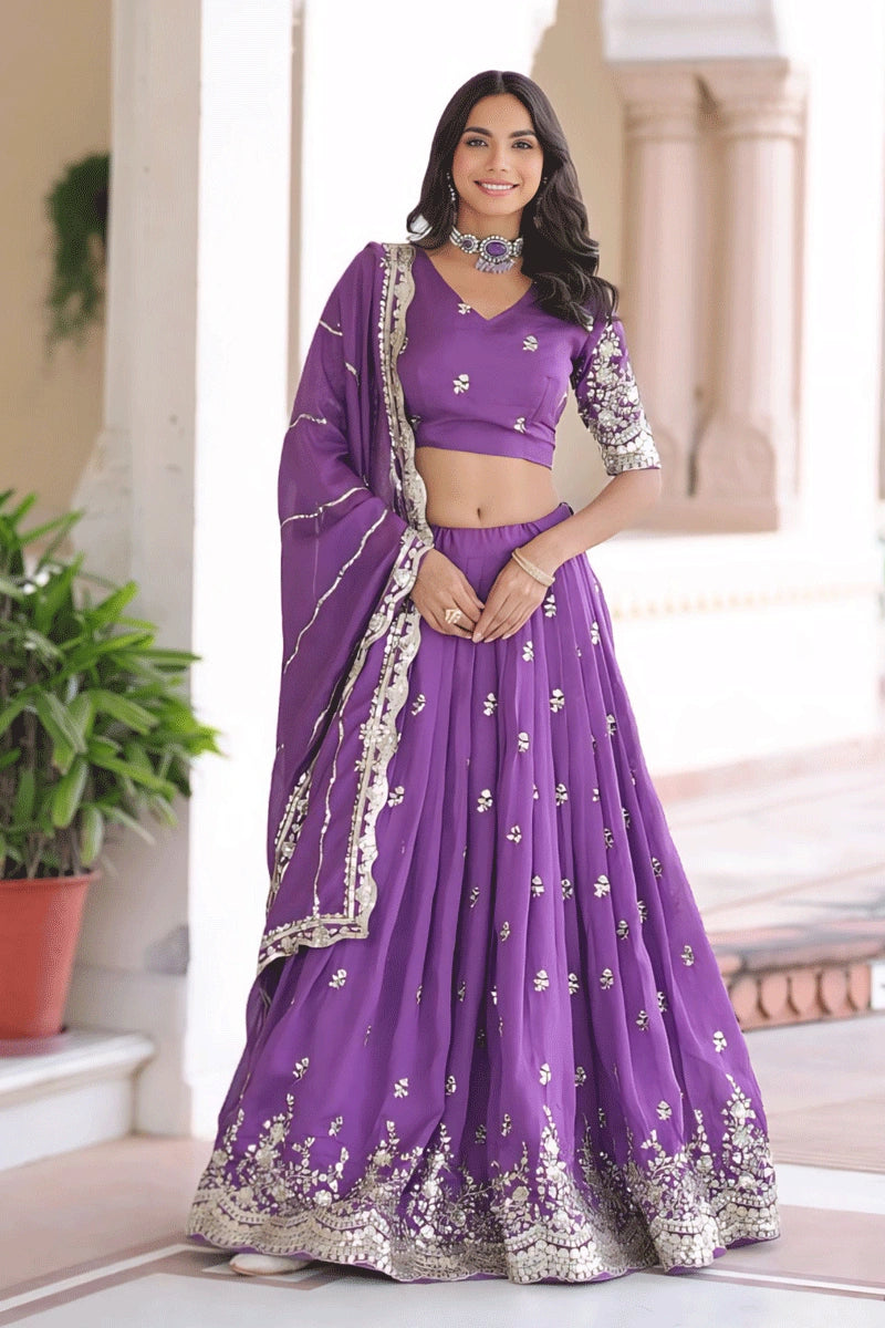 Designer Zari Embroidery Lehenga Choli for Wedding