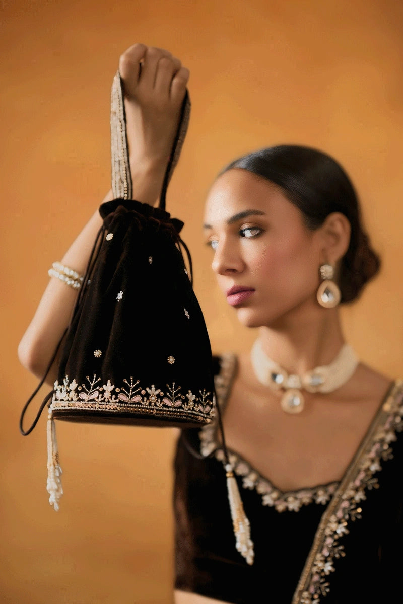 Designer black saree