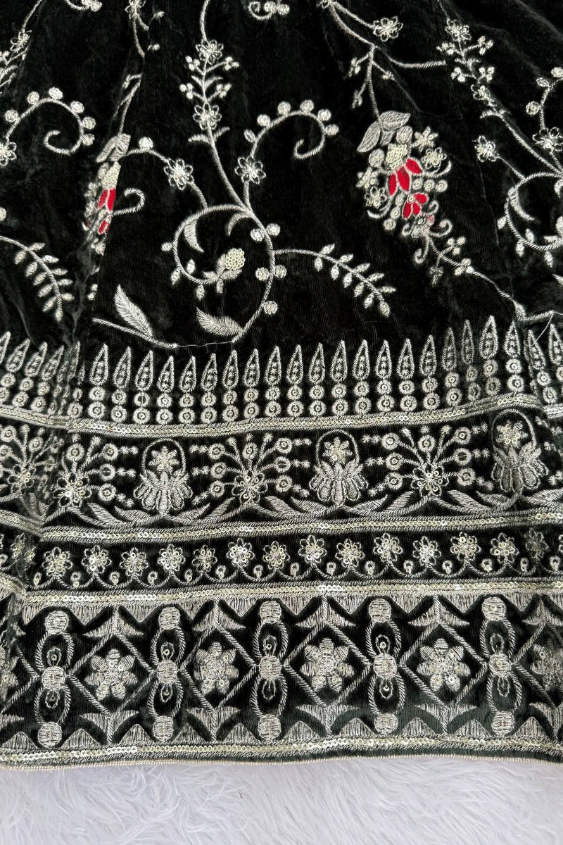 Designer velvet Anarkali