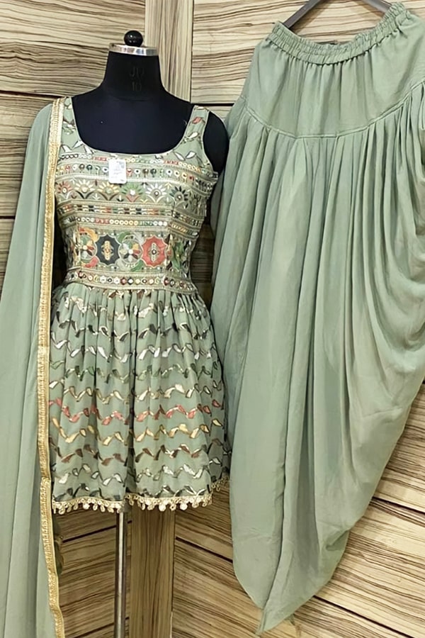 Dhoti crop top with Dupatta online Girls (3 Colors) - Anaya Designer Studio