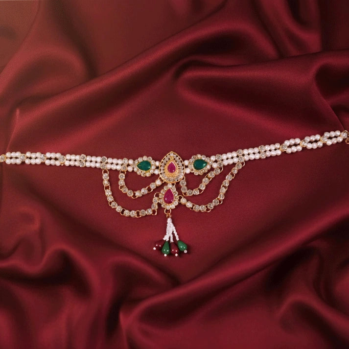 Traditional Diamond Look Stone Waist Belt