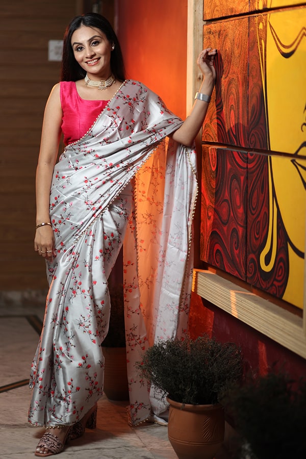Latest Designer Digital Printed Saree For Girls - Anaya Designer Studio