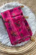 Digital Print Floral Pink Saree 