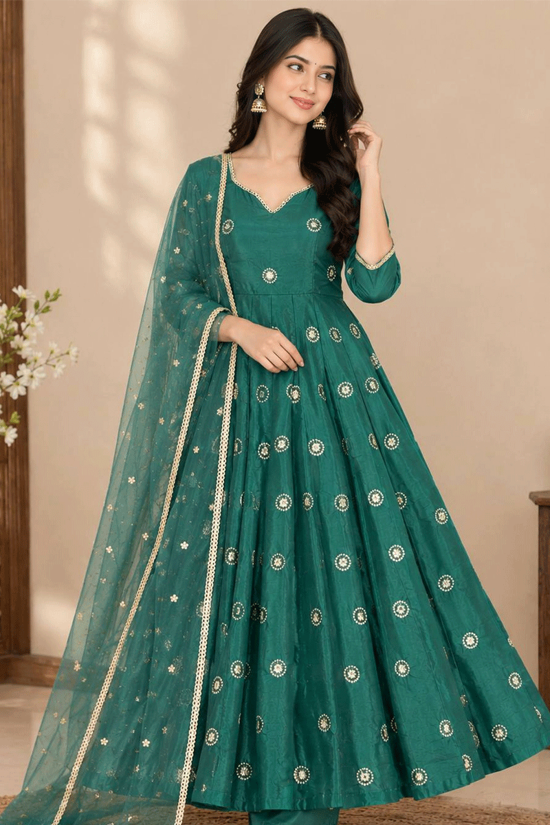 Diwali Special Embroidered Anarkali Suit