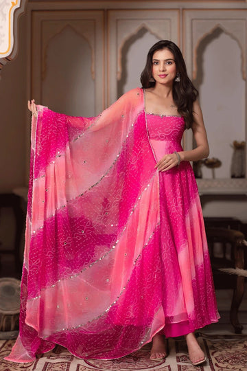 Double Shade Anarkali Dress 