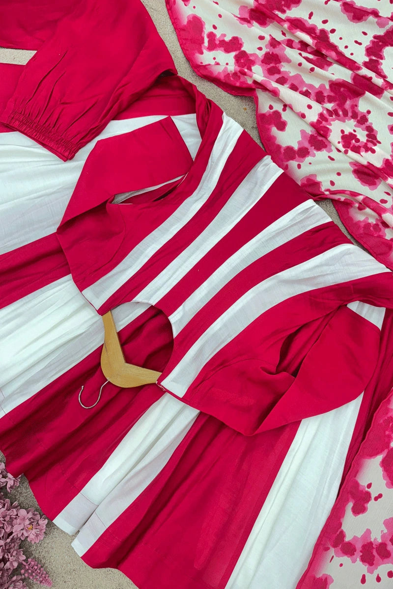 Double color Anarkali Gown 