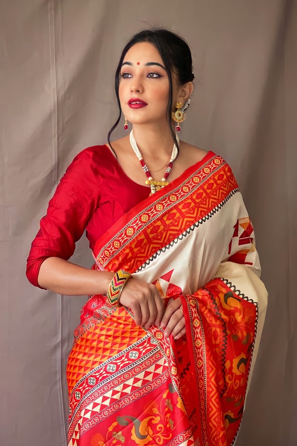 Durga puja saree collection 2021 Look Red - Anaya Designer Studio