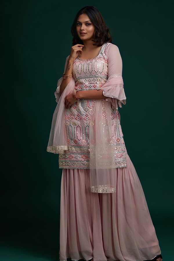 Latest Designer Sharara Suit With Short Kurti 2022 - Anaya Designer Studio