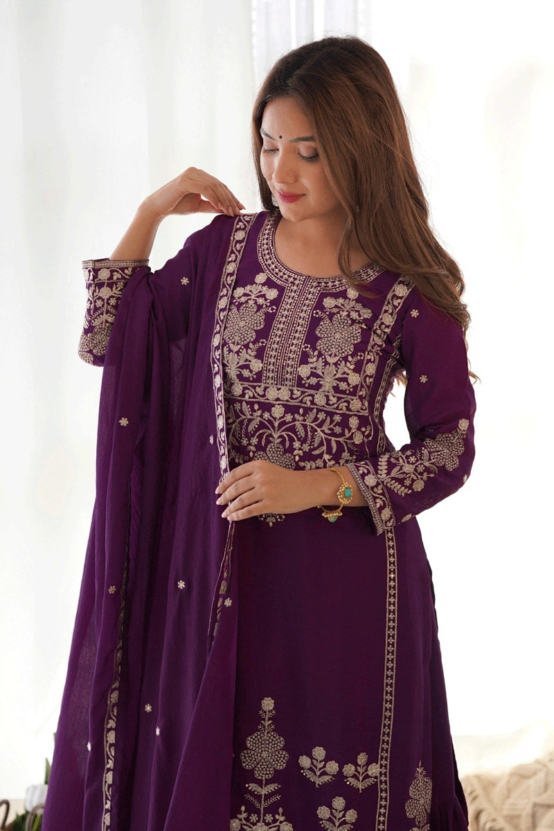 Elegant Kediya Style Kurta Sharara Set For Eid Collection