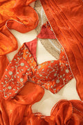 Elegant Orange Silk Saree for Reception