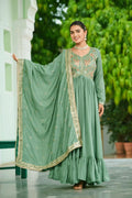 Elegant Pista Green Wedding Dress