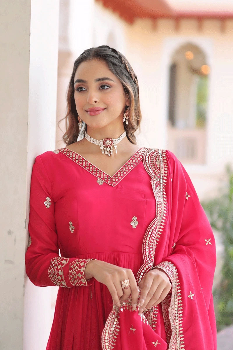 Elegant bright-hue gown