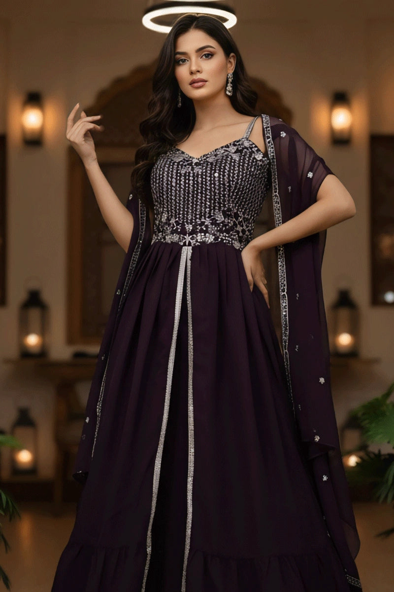 Embroidered Indo-Western Outfit for Sangeet Ceremony