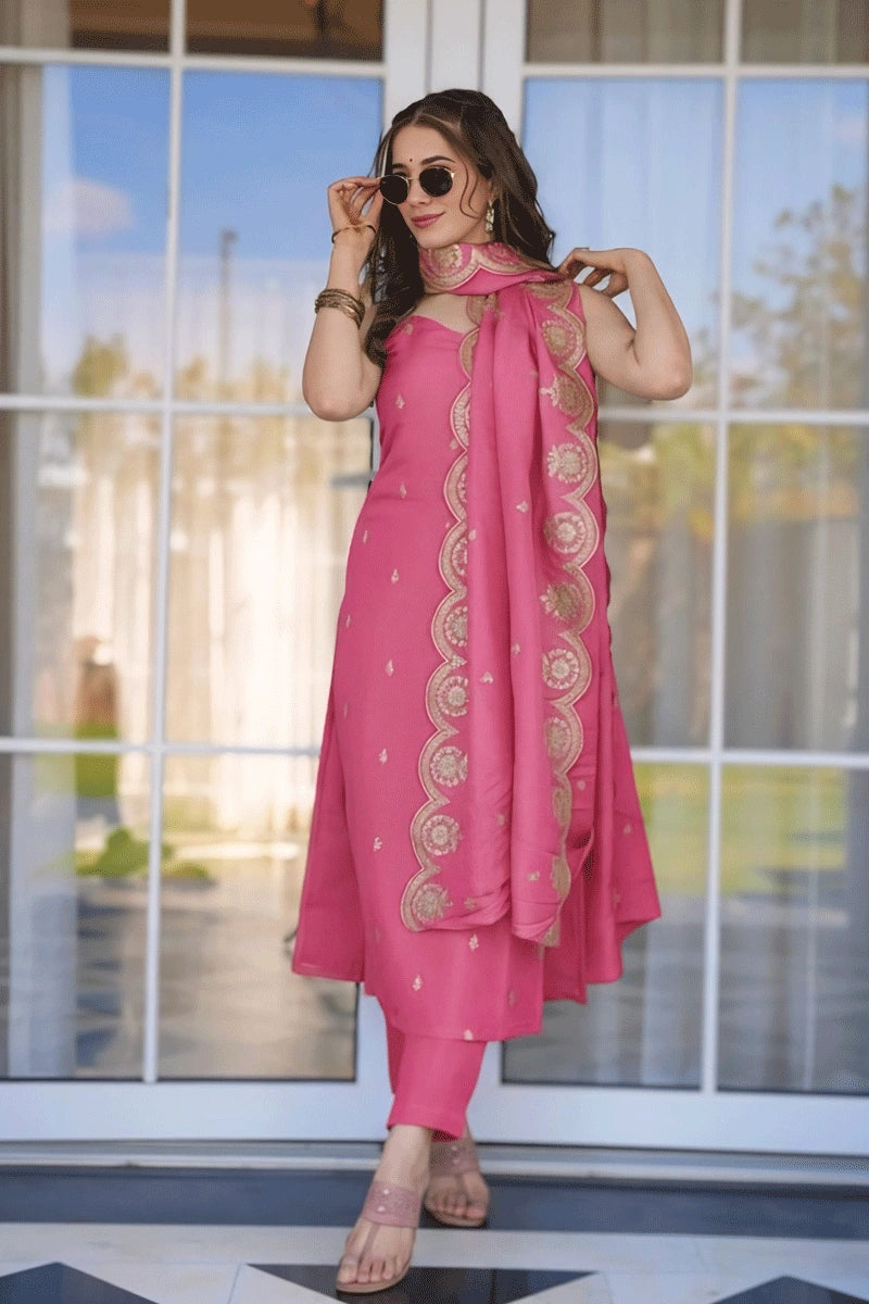 Pink straight kurti