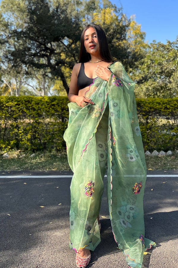 Latest Designer Floral Print Saree For Wedding 2022 - Anaya Designer Studio