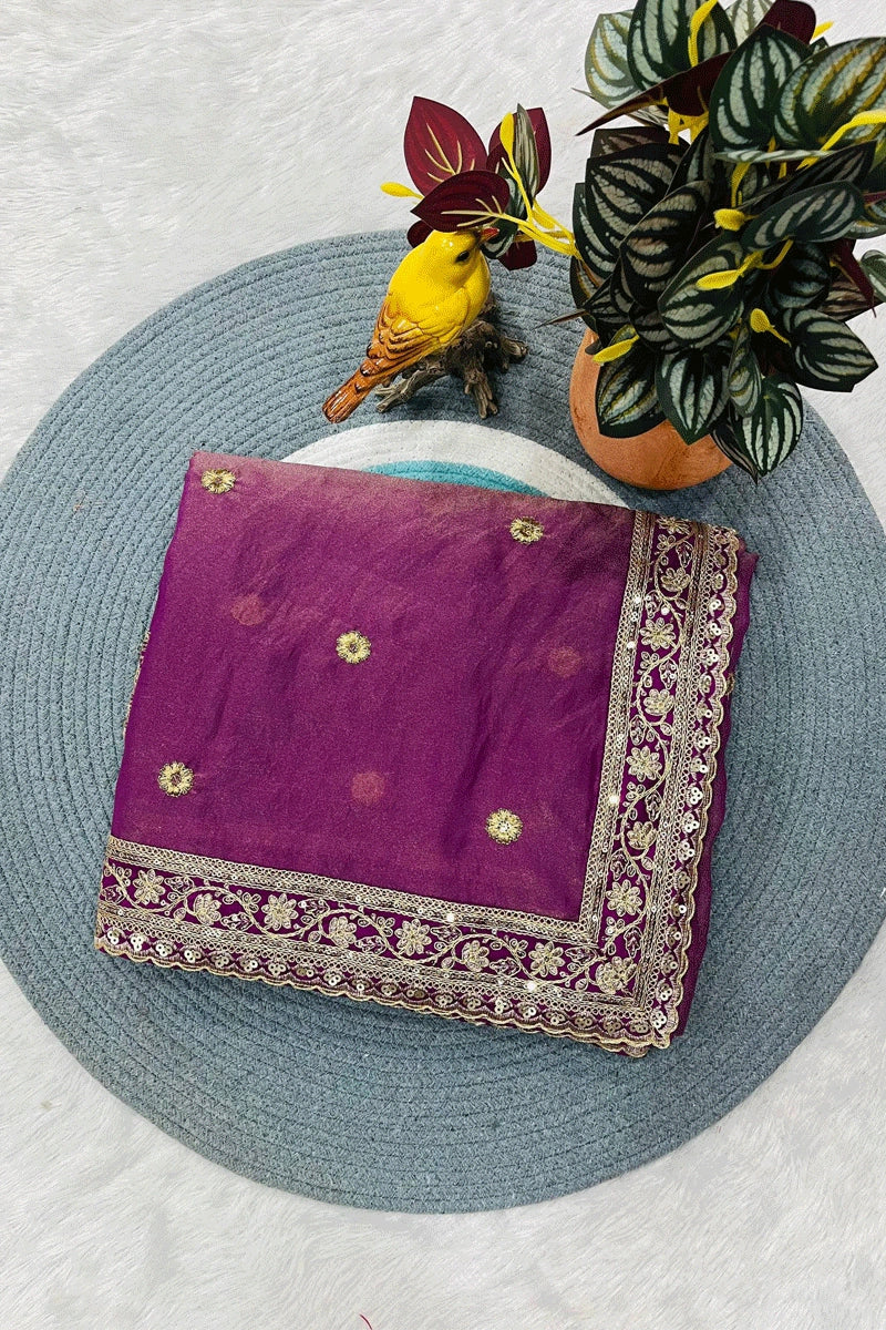 Embroidery Border Saree 