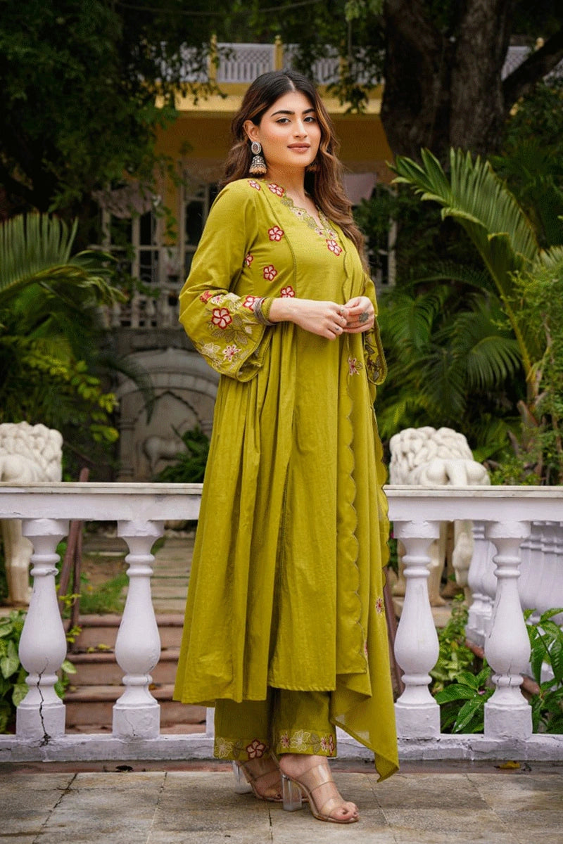 Embroidery Kurti Pant Set For Pooja 