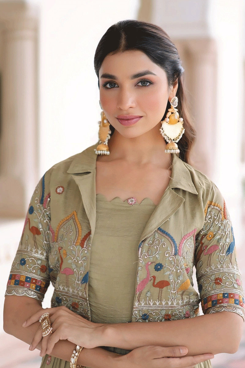 Embroidery Work Anarakali Gown 