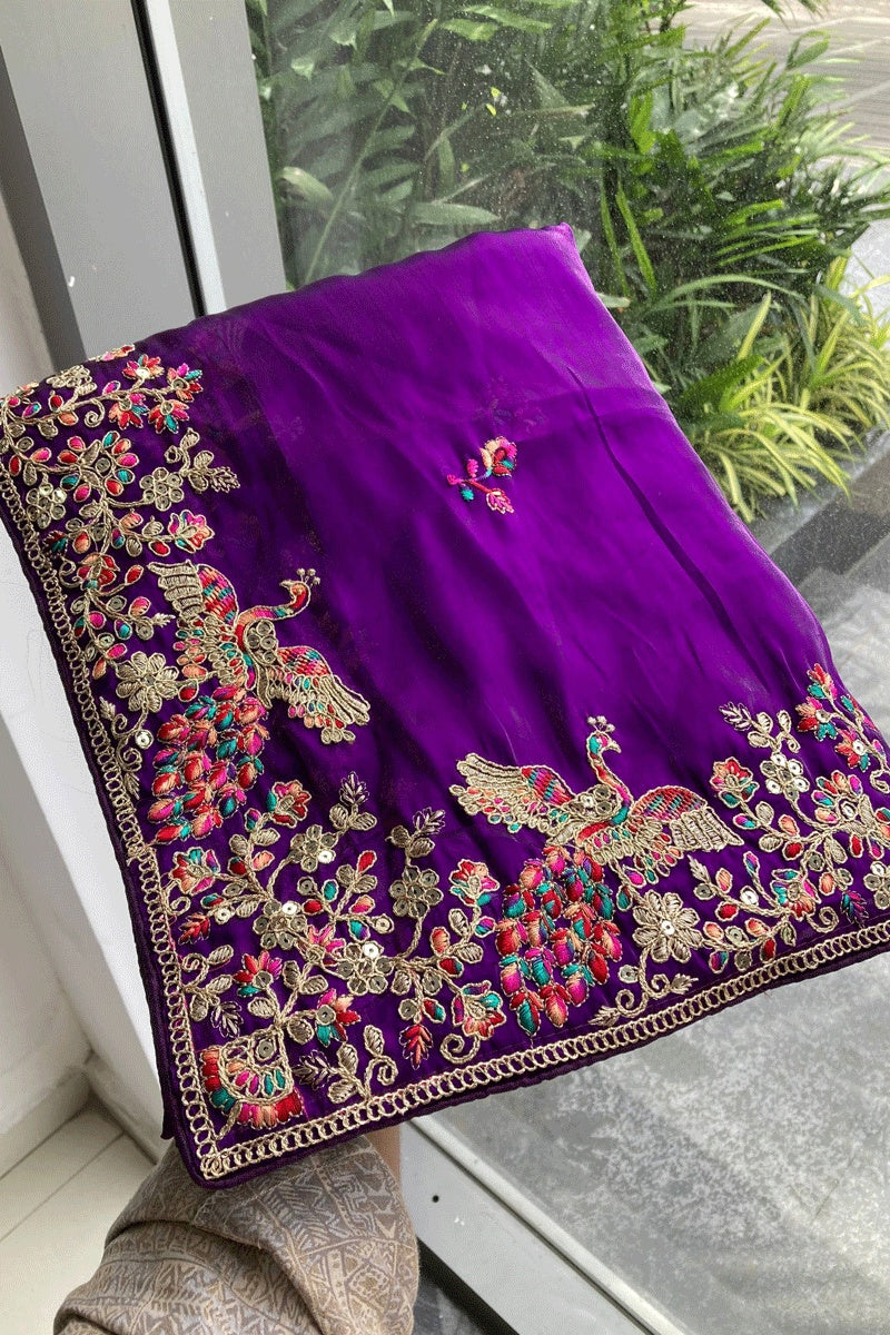 Embroidery Work Saree