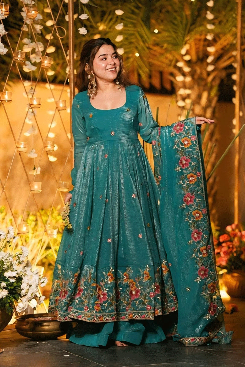 Embroidery sequence work Anarkali