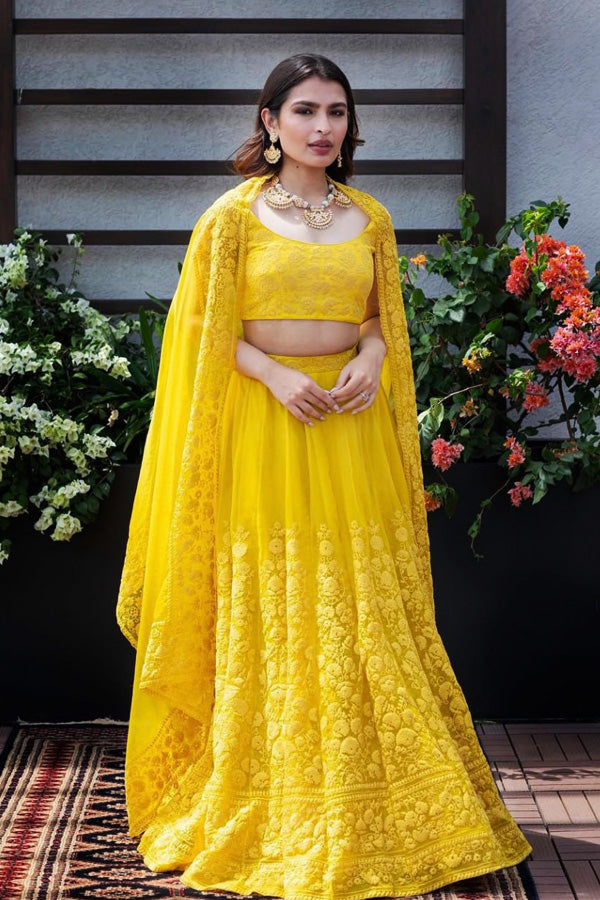 Bridal Special Yellow Lehenga Choli For Haldi Ceremony - Anaya Designer Studio