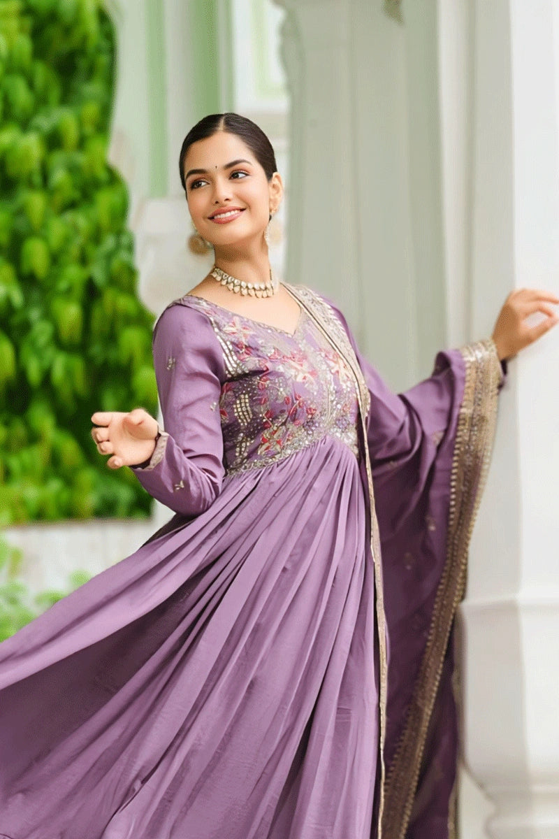 Ethnic Gown for Pooja Ceremony