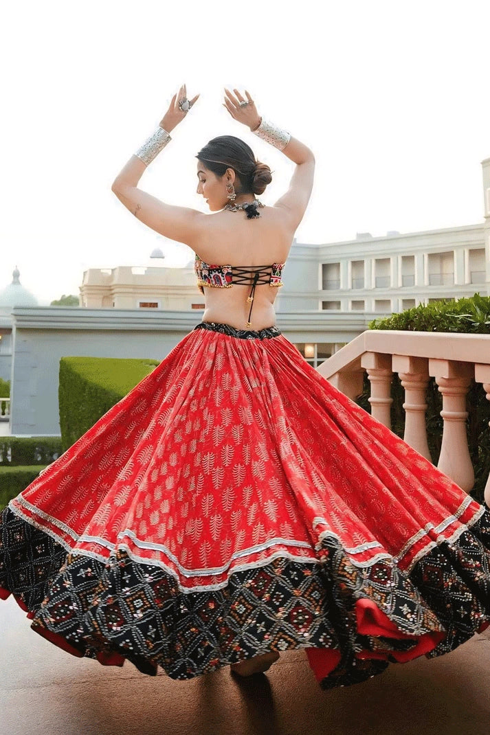 gujarati  multi colour chaniya choli for garba