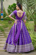 Fancy purple blouse with lehenga 