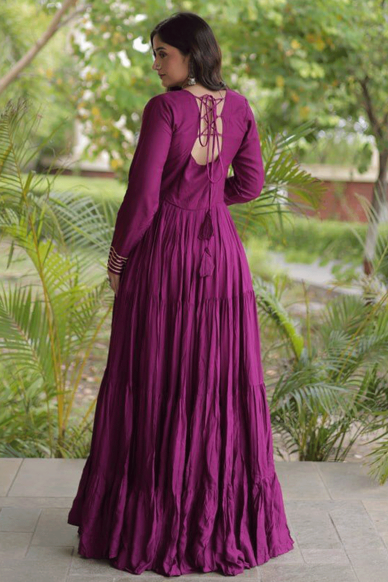 Festive Embroidery Work Gown