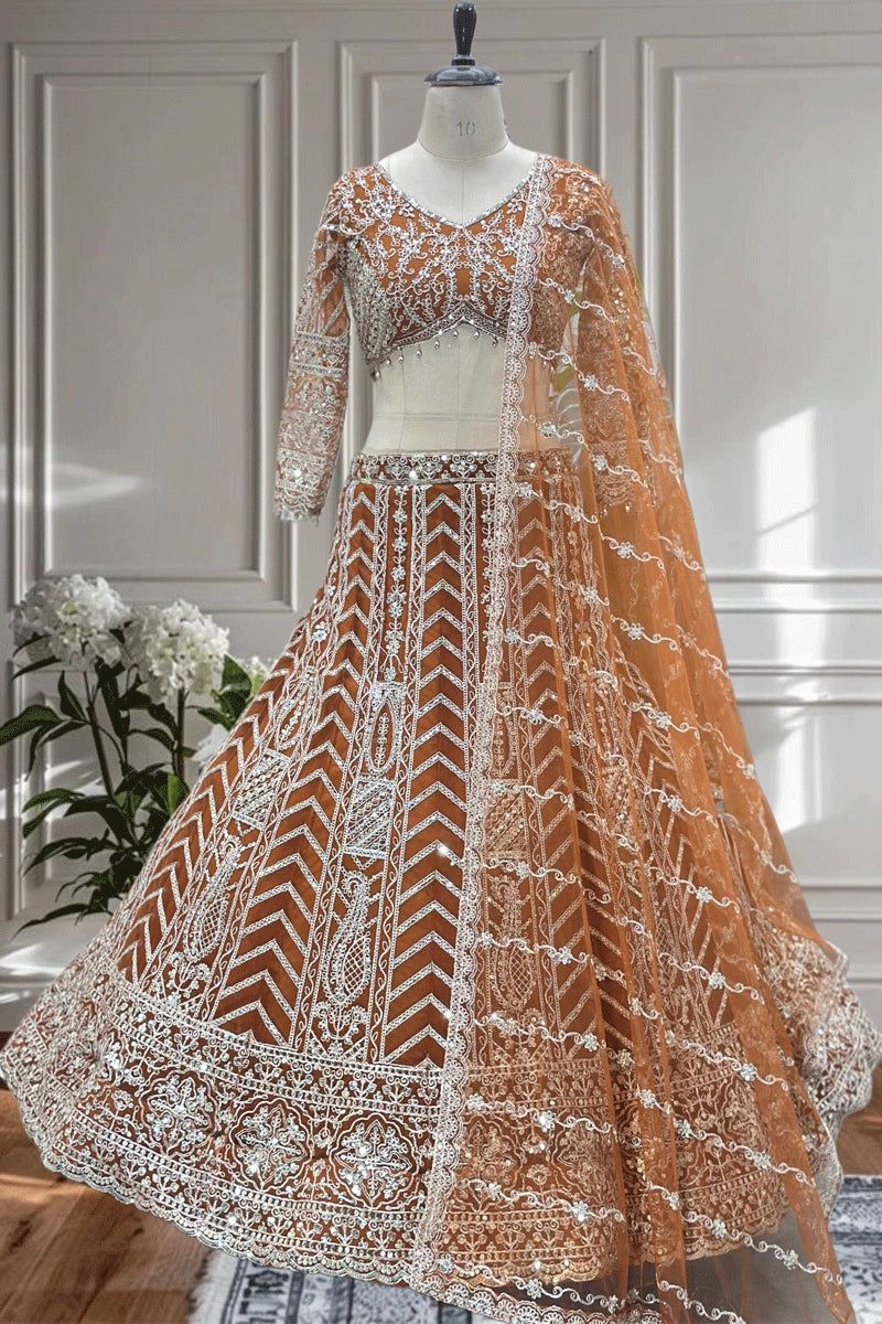 Festive Orange Lehenga