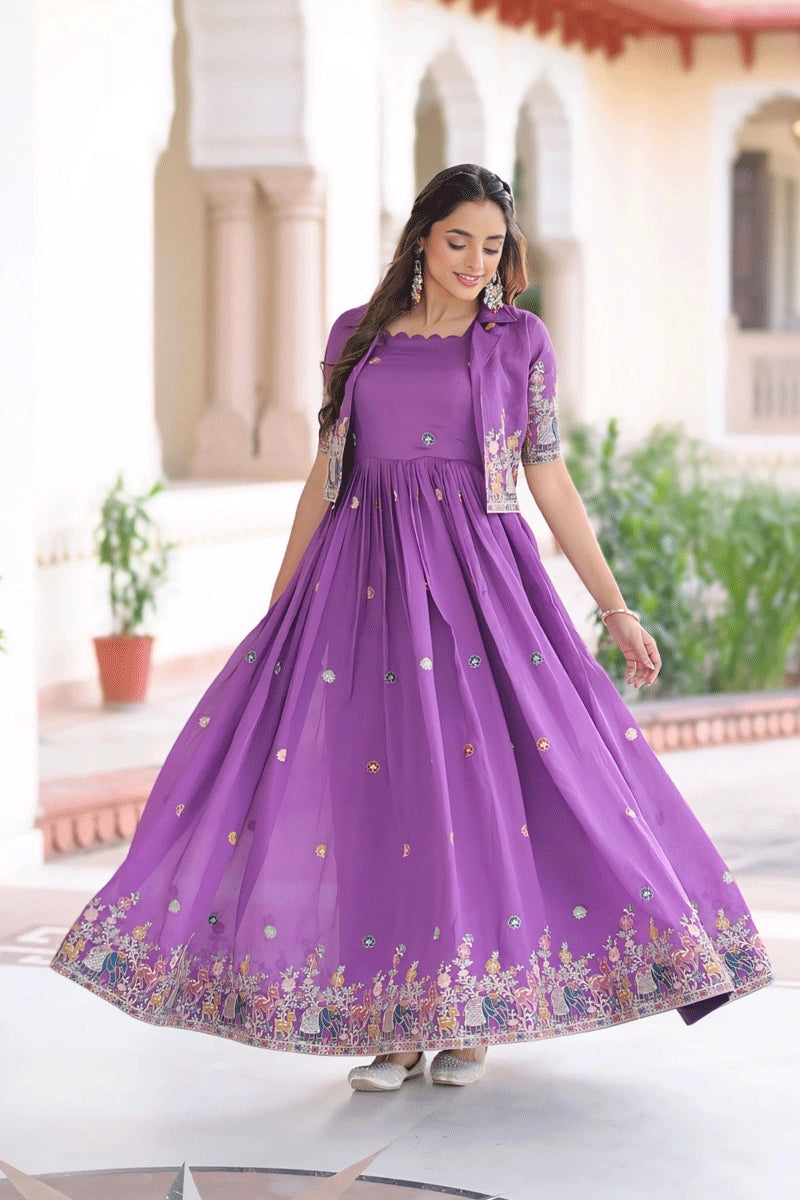 Festive layered ethnic wear