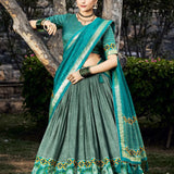 Floral Print Half Saree For Wedding Function Buy Online