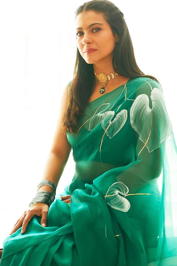 Floral organza sarees online Kajol Style - Anaya Designer Studio