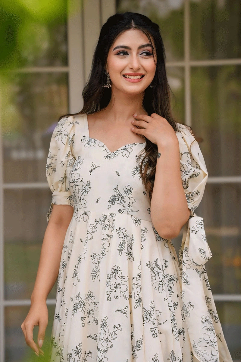 Designer Sleeves Western Gown 